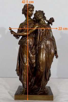 Bronze Jeunes Romaines Sculpture from H. Dumaige, 19th-Century-RVK-1153850