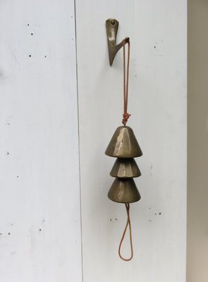 Bronze & Leather Door Bell, 1970s-EY-997018