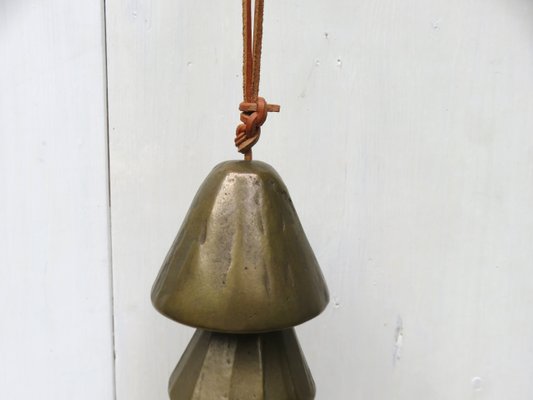 Bronze & Leather Door Bell, 1970s-EY-997018