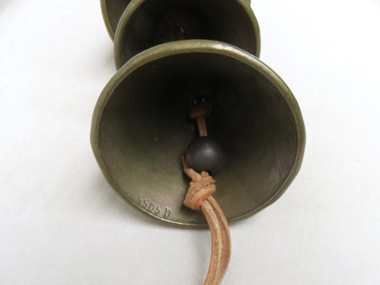 Bronze & Leather Door Bell, 1970s-EY-997018