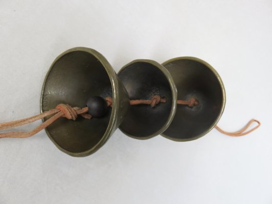 Bronze & Leather Door Bell, 1970s-EY-997018