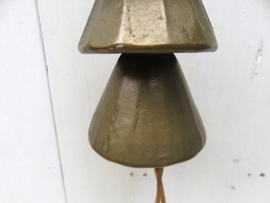 Bronze & Leather Door Bell, 1970s-EY-997018