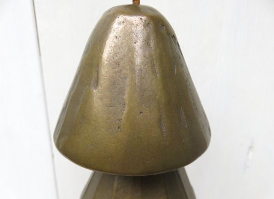 Bronze & Leather Door Bell, 1970s-EY-997018