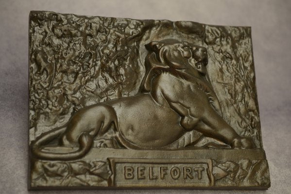 Bronze Lion de Belfort Plate from Douchy Tourcoing, Early 19th Century-NEN-2023689