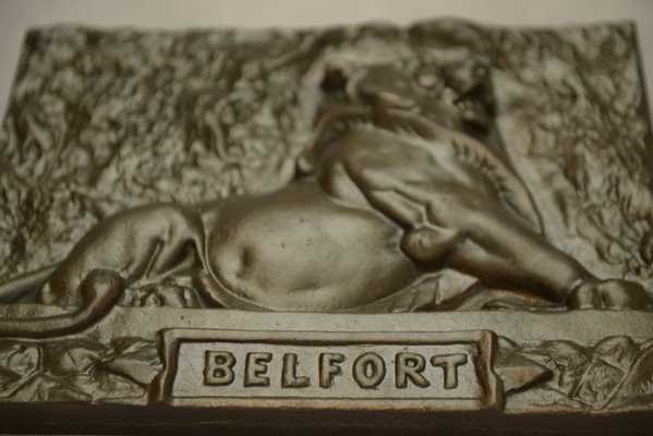 Bronze Lion de Belfort Plate from Douchy Tourcoing, Early 19th Century-NEN-2023689