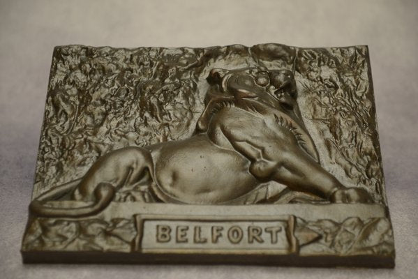 Bronze Lion de Belfort Plate from Douchy Tourcoing, Early 19th Century-NEN-2023689