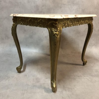 Bronze & Marble Coffee Table, 1950s-SDV-568685