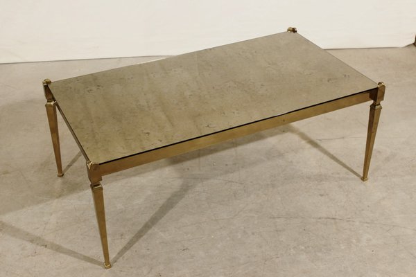 Bronze & Mirrored Coffee Table from Maison Jansen, France, 1950s-WEQ-1150790