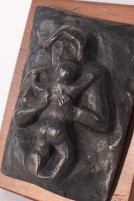 Bronze Plaque of Mother and Child by Manuel Martinez Hugué-AOI-1106703