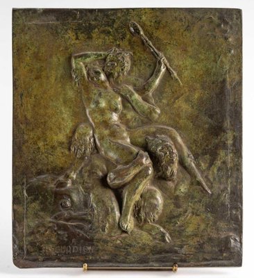 Bronze Plate with Patina Representing Fauns by Clodion-WFS-1578921