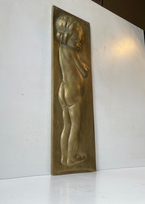 Bronze Relief Wall Plaque of Infant Girl, 1930s-LCR-1383540