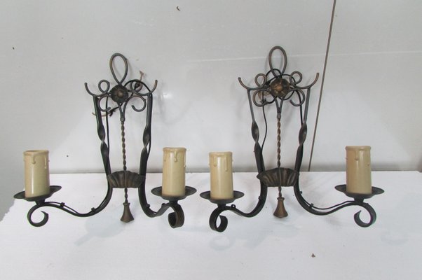 Bronze Sconces, 1970s, Set of 2-RDN-568041