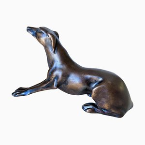 Bronze Sculpture of Dog in Brown Patina, Austria, 1920s-UR-1818825