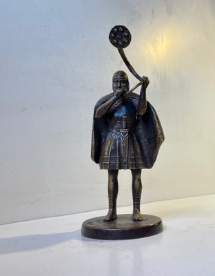 Bronze Sculpture of Lur Playing Viking by Edward Aagaard, 1950s-LCR-1189886