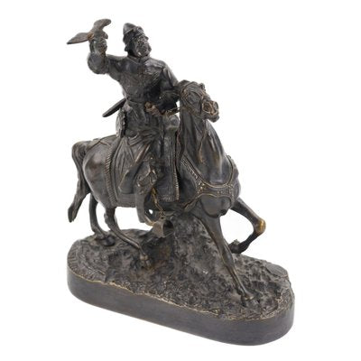 Bronze Sculpture of the Tsars Falconer Model E. Lancer, Russia-WMV-1781023