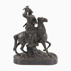 Bronze Sculpture of the Tsars Falconer Model E. Lancer, Russia-WMV-1781023