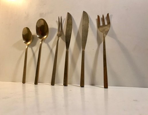 Bronze Serving Set by Sigvard Bernadotte for Scanline, 1950s, Set of 6-LCR-826777