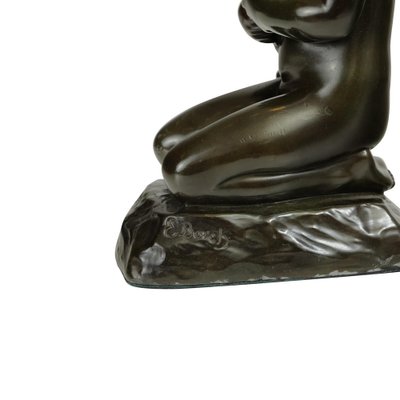 Bronze Sitting Boy with Teddy Bear by Elna Borch for Just Andersen, Denmark-GCQ-2036516