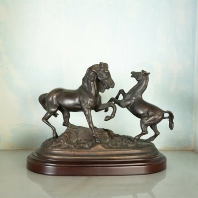 Bronze Statue of Horses, Late 1800s-ZLY-846214