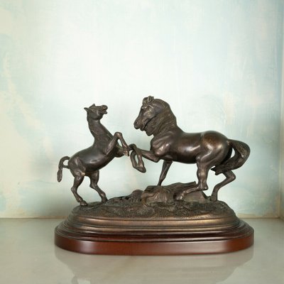 Bronze Statue of Horses, Late 1800s-ZLY-846214