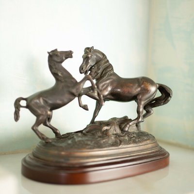 Bronze Statue of Horses, Late 1800s-ZLY-846214