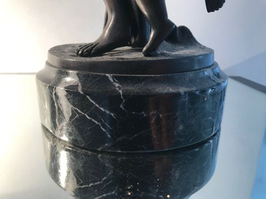 Bronze Statue with Black Marble Base by Auguste Moreau, 19th Century-XQY-843823