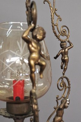 Bronze Suspension Chandelier with Angels, 1960s-KNM-1386383