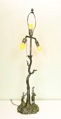 Bronze Table Lamp with Deer attributed to Valenti, 1960s-WZZ-1794282