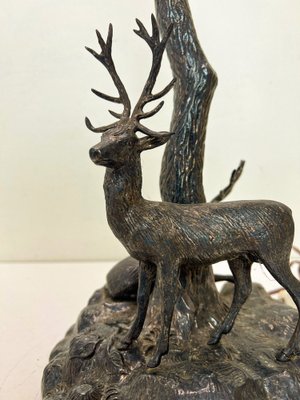 Bronze Table Lamp with Deer attributed to Valenti, 1960s-WZZ-1794282