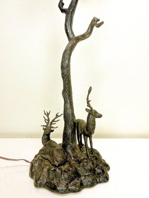 Bronze Table Lamp with Deer attributed to Valenti, 1960s-WZZ-1794282