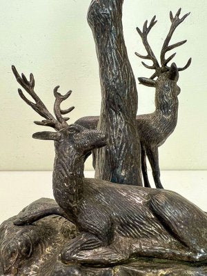 Bronze Table Lamp with Deer attributed to Valenti, 1960s-WZZ-1794282