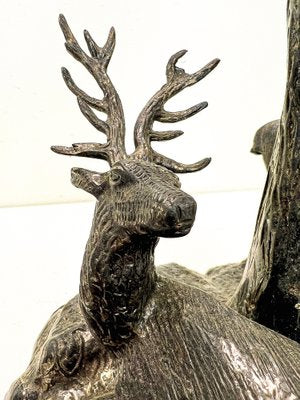 Bronze Table Lamp with Deer attributed to Valenti, 1960s-WZZ-1794282