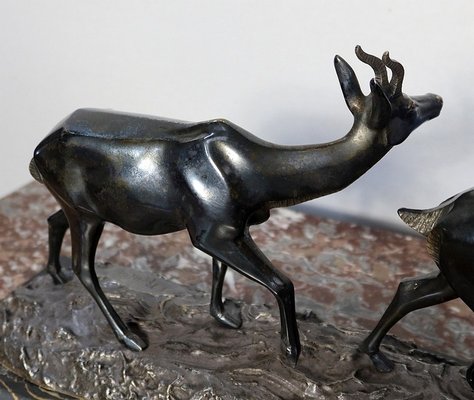 Bronze Two Gazelles Sculpture by I. Rochard-RVK-1123565