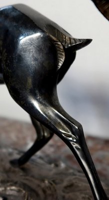 Bronze Two Gazelles Sculpture by I. Rochard-RVK-1123565