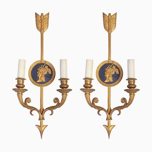 Bronze Two-Light Neoclassical Wall Sconces, Set of 2-MBH-1031969