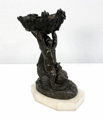 Bronze Vide-Poche Depicting Child and Dolphin, Early 1800s-RVK-1007681