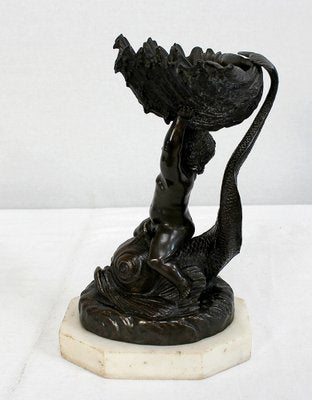 Bronze Vide-Poche Depicting Child and Dolphin, Early 1800s-RVK-1007681