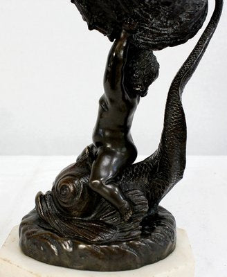 Bronze Vide-Poche Depicting Child and Dolphin, Early 1800s-RVK-1007681