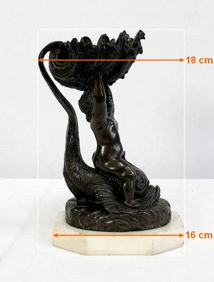 Bronze Vide-Poche Depicting Child and Dolphin, Early 1800s-RVK-1007681