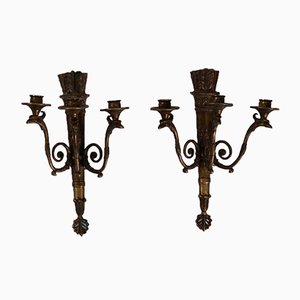 Bronze Wall Lamps, 19th-Century, Set of 2-SA-860981