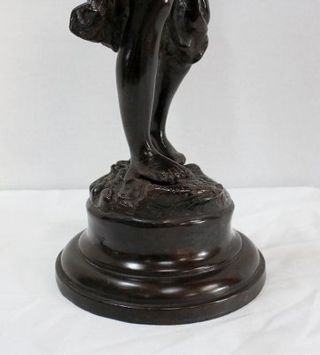 Bronze Woman with Torch by Rousseau, Late 19th Century-RVK-1060328