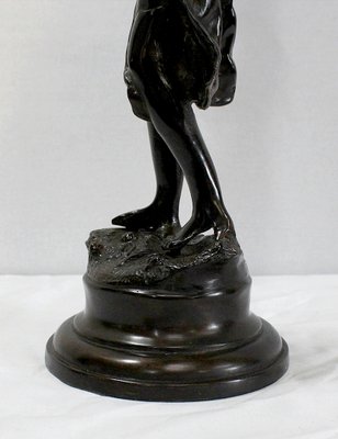 Bronze Woman with Torch by Rousseau, Late 19th Century-RVK-1060328