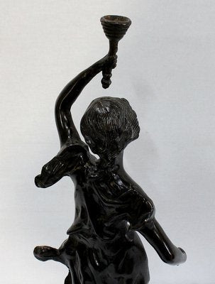 Bronze Woman with Torch by Rousseau, Late 19th Century-RVK-1060328