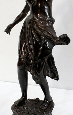 Bronze Woman with Torch by Rousseau, Late 19th Century-RVK-1060328