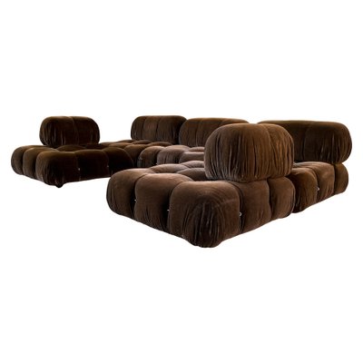 Brown Alpaca Velvet Camaleonda Modular Sofa by Mario Bellini for C&B Italia, 1972, Set of 5-RPH-1231738