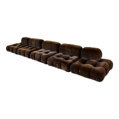 Brown Alpaca Velvet Camaleonda Modular Sofa by Mario Bellini for C&B Italia, 1972, Set of 5-RPH-1231738