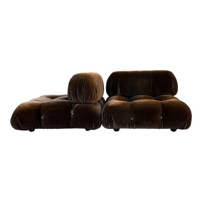 Brown Alpaca Velvet Camaleonda Modular Sofa by Mario Bellini for C&B Italia, 1972, Set of 5-RPH-1231738