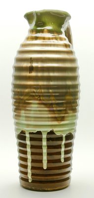 Brown and Green Glazed Ceramic Vase or Pitcher, 1930s-MJY-1148841