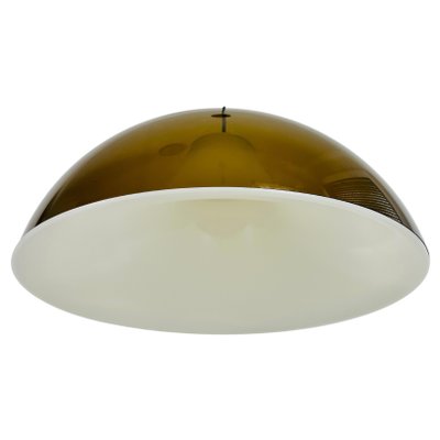 Brown and White Acrylic Glass Pendant Lamp in the style of Temde, 1970s-PUK-1392600