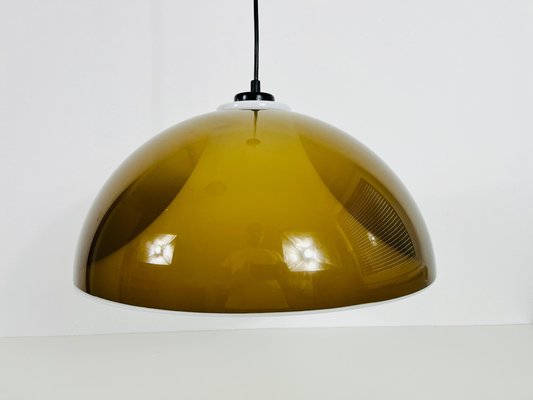 Brown and White Acrylic Glass Pendant Lamp in the style of Temde, 1970s-PUK-1392600